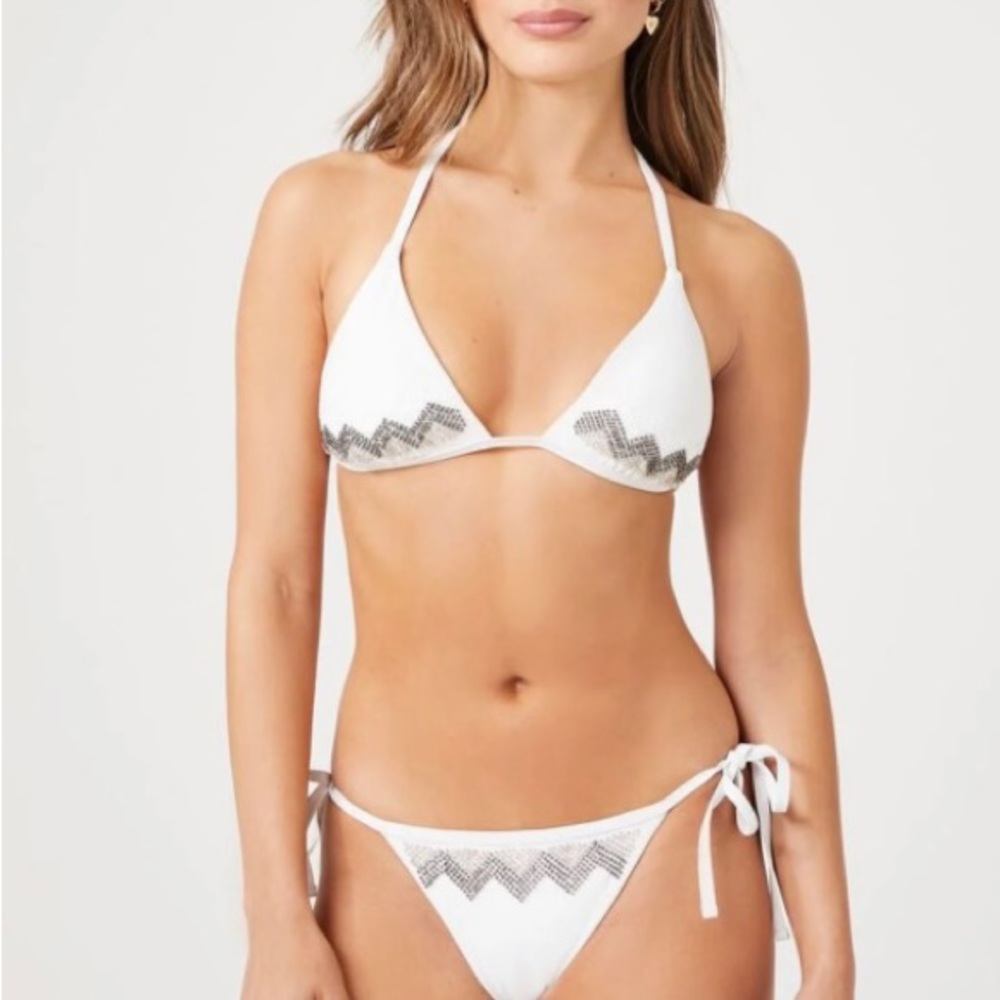 Never Worn White Chevron Bikini